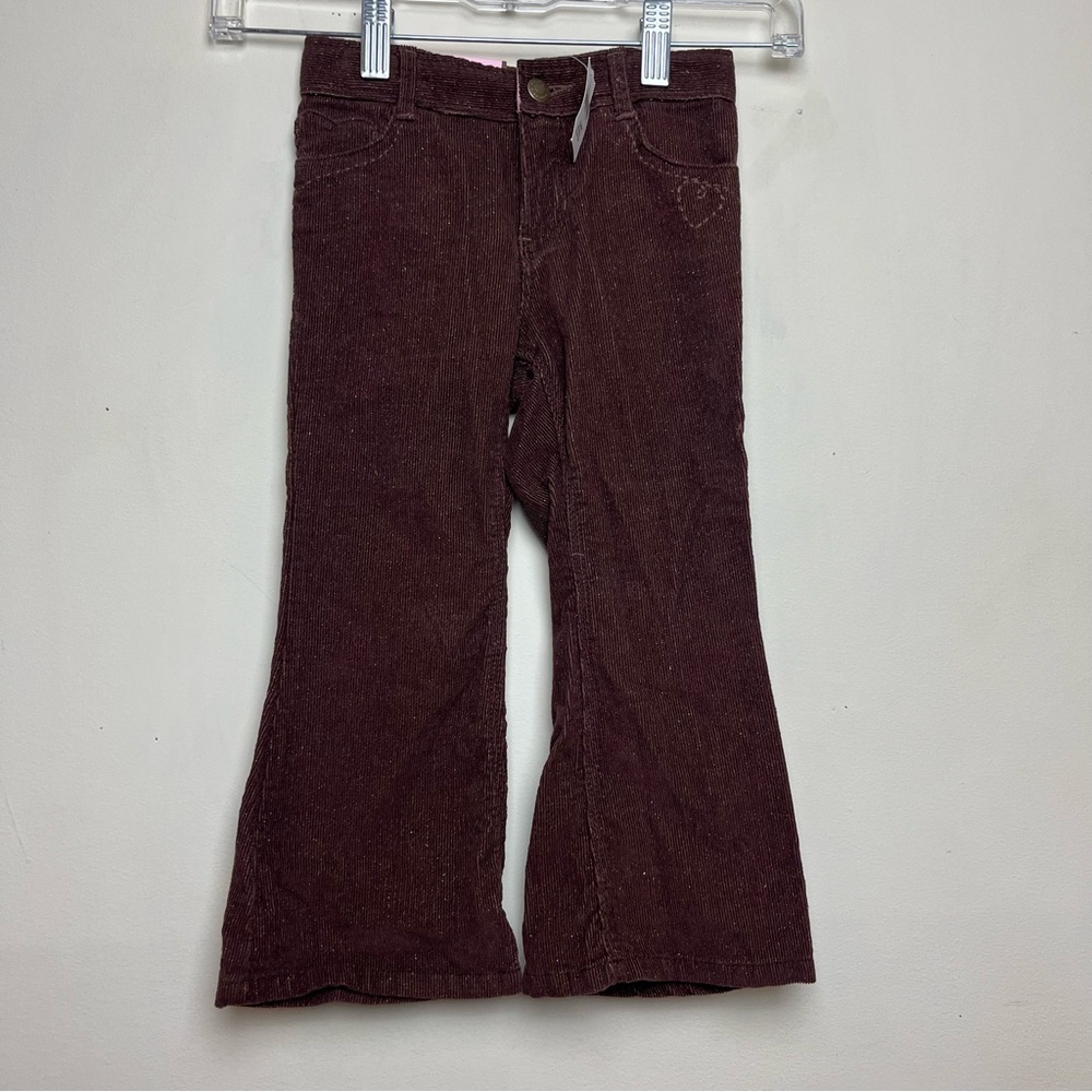 NWT BABY GAP GIRLS BOOTCUT SPARKLY CORDUROY PANTS CORDS 3T 3 YEARS Brown